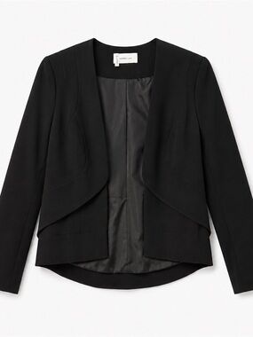 Derek Lam Black Open-Front Draped Blazer